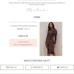 House of CB Cassidy Brown Print Dress